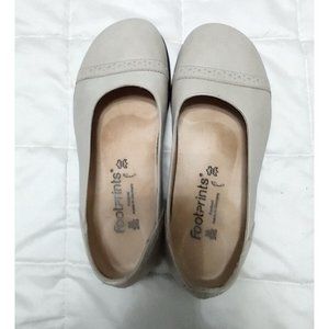 Like New Gray/Beige Footprints By Birkenstock 38 Brown Slip-On Leather Shoes